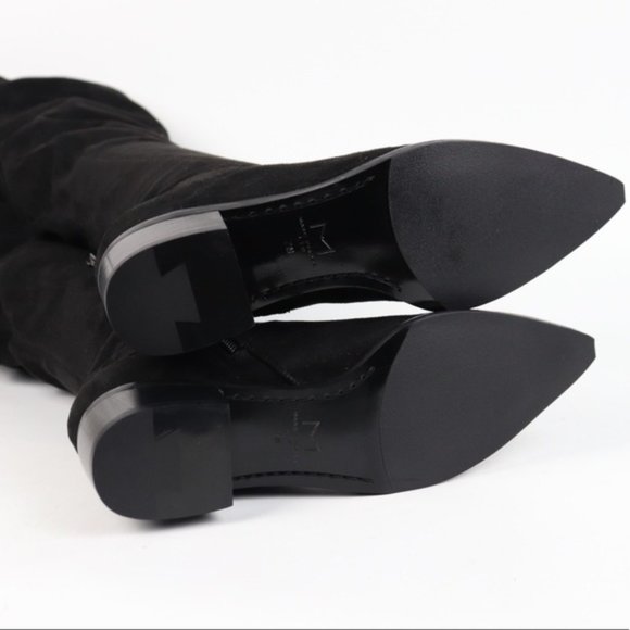 Marc Fisher Yuna Faux Suede Over the Knee Pointed Toe Boots Size 7 Black - Picture 7 of 9